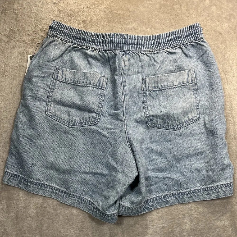 Talbots Shorts Small Denim Flowy Soft Tencel Fabric Stretch Drawstring‎ NEW